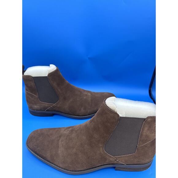 New ALDO Men's Chelsea Boots Genuine Brown Suede Leather US Size 12 Tried On - Picture 4 of 6